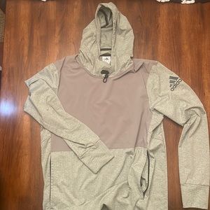 Gray Adidas Cotton Nylon Hoodie